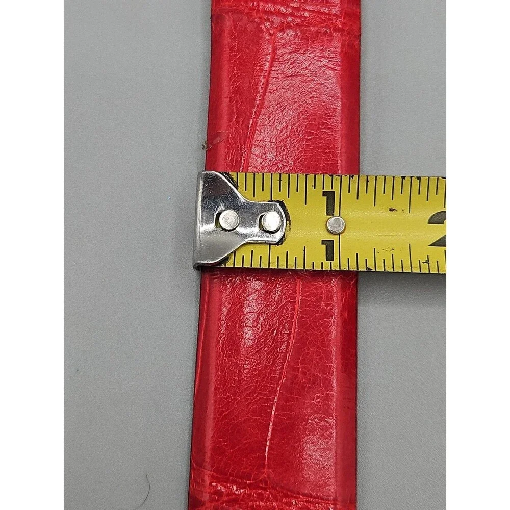 Louisiana Alligator Red Leather Mens Tapered Belt Handcrafted In USA Size 31